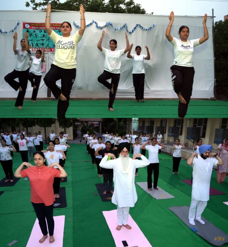 ਗੁਰੂ ਨਾਨਕ ਕਾਲਜ ਆਫ ਨਰਸਿੰਗ ਕਾਲਜ ਢਾਹਾਂ ਕਲੇਰਾਂ ਵਿਖੇ ਅੰਤਰਰਾਸ਼ਟਰੀ ਯੋਗ ਦਿਵਸ ਮਨਾਇਆ ਗਿਆ