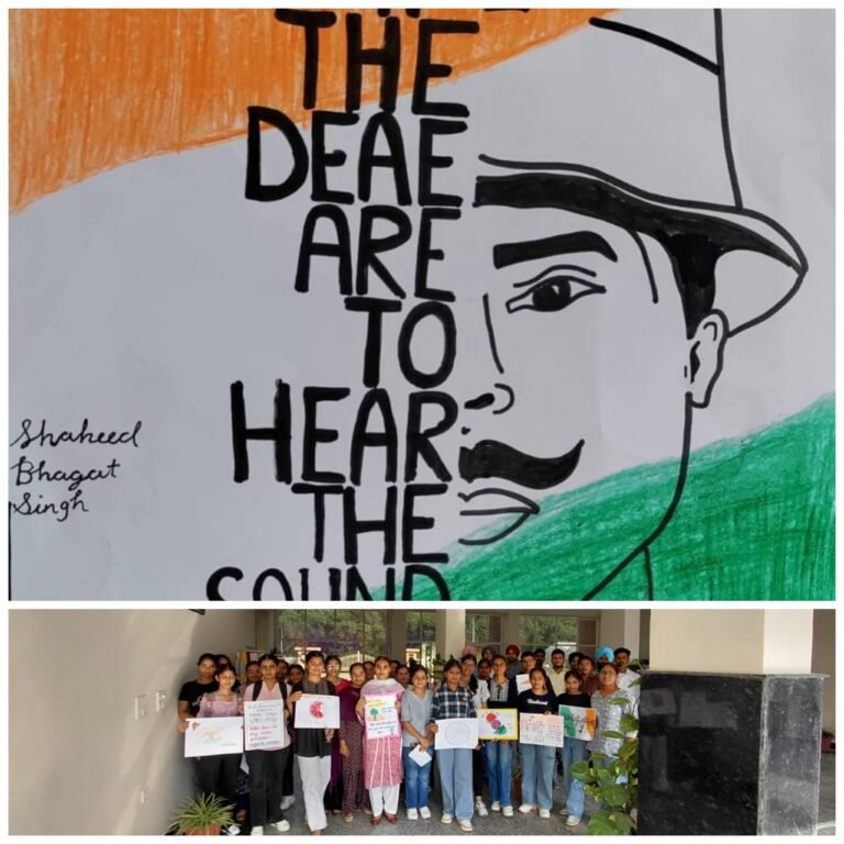 ਐਨਐੱਸਐੱਸ ਦਿਵਸ ਅਤੇ ਸ਼ਹੀਦ ਭਗਤ ਸਿੰਘ ਜੀ ਦੇ ਜਨਮ ਦਿਵਸ ਮੌਕੇ ਪੋਸਟਰ ਮੇਕਿੰਗ ਮੁਕਾਬਲਾ ਕਰਵਾਇਆ 