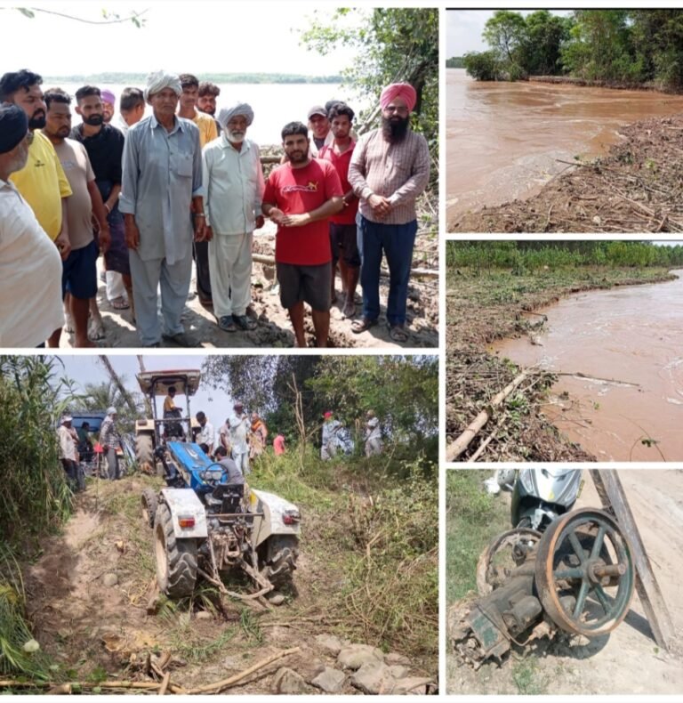 ਬੰਗਾ ਬੇਟ ਵਿਖੇ ਕਿਸਾਨਾਂ ਦੀ ਜਮੀਨ, ਫਸਲ ਅਤੇ ਪਪੂਲਰ ਦੇ ਬੂਟੇ ਸਤਲੁਜ ਦਰਿਆ ਦੇ ਪਾਣੀ ਦੀ ਲਪੇਟ ‘ਚ